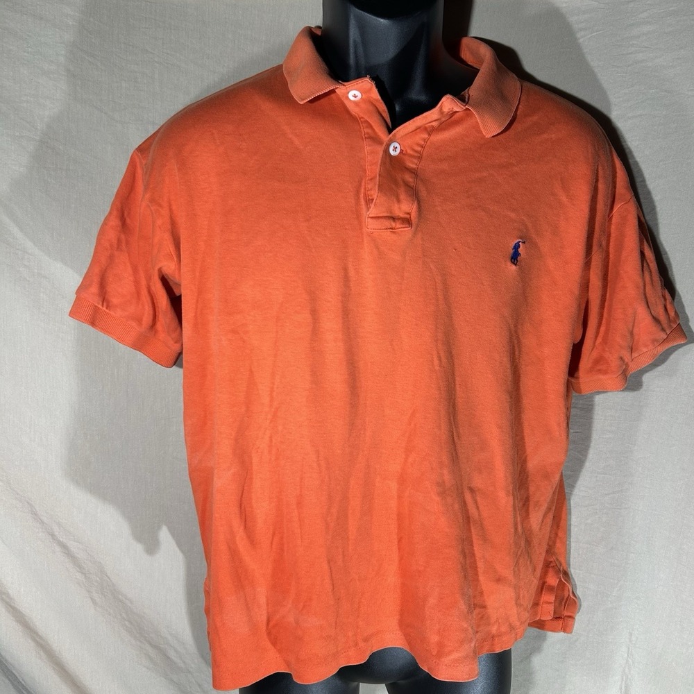 Vintage Polo Ralph Lauren Shirt Orange Oversized Boyfriend Fit Womens L